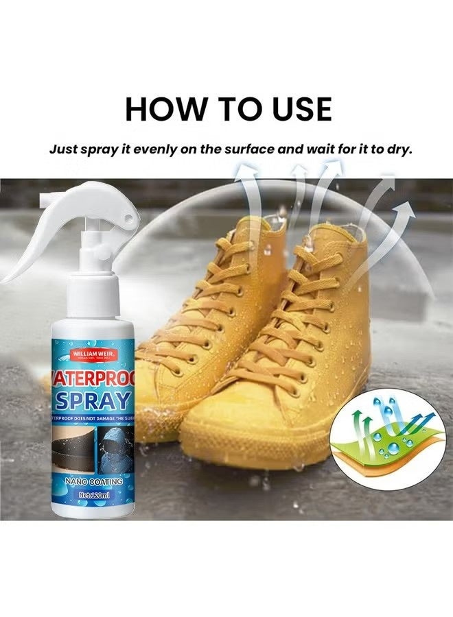 WILLIAM WEIR Suede & Fabric Waterproof Protector Spray, Fabric Waterproofing Spray, Nano Coating Hydrophobic Spray For Shoes, Boots, Tents & Umbrellas, Liquid & Stain Repellent, Dirt & Water Resistant, Rain & Stain Defense, 120ML - Image 5