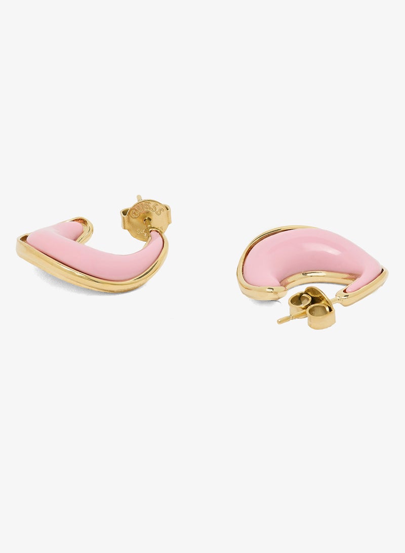 GUESS Logo 22Mm Polished Resin Fluid Hoops - Image 2