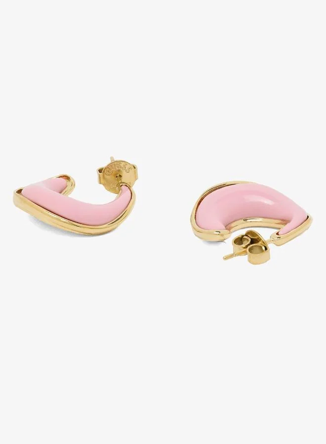 GUESS  Logo 22Mm Polished Resin Fluid Hoops for Women | Best Price UAE