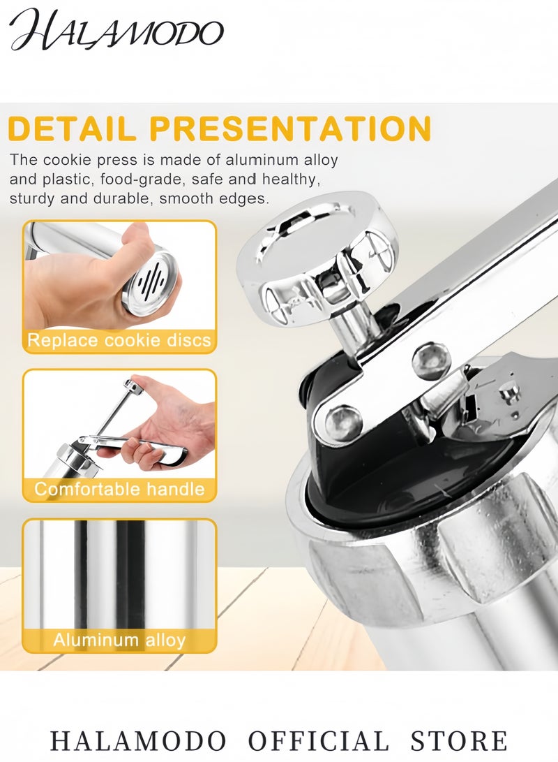 HALAMODO Biscuit Maker Cookie Gun 10106893 Silver - Image 4