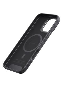 PITAKA iPhone 16 Pro Magsafe Case / Built-In NFC / Raised Camera Lip / Woven Touch / Compatible with MagSafe / Drop and Damage Protection / Slim Profile / Durable Shockproof Back Cover - Black/Grey  - Image 3