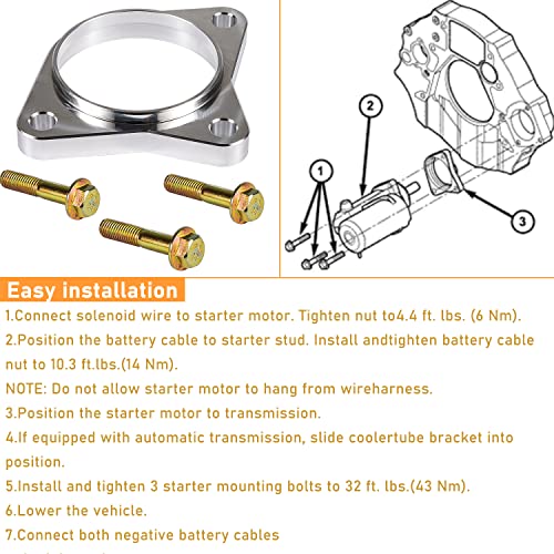 Camoo NV4500 NV5600 Starter Spacer Kit with Bolts 5 Speed Compatible with Dodge RAM 2500 3500 5.9L Cummins 1994-2002 - Image 2