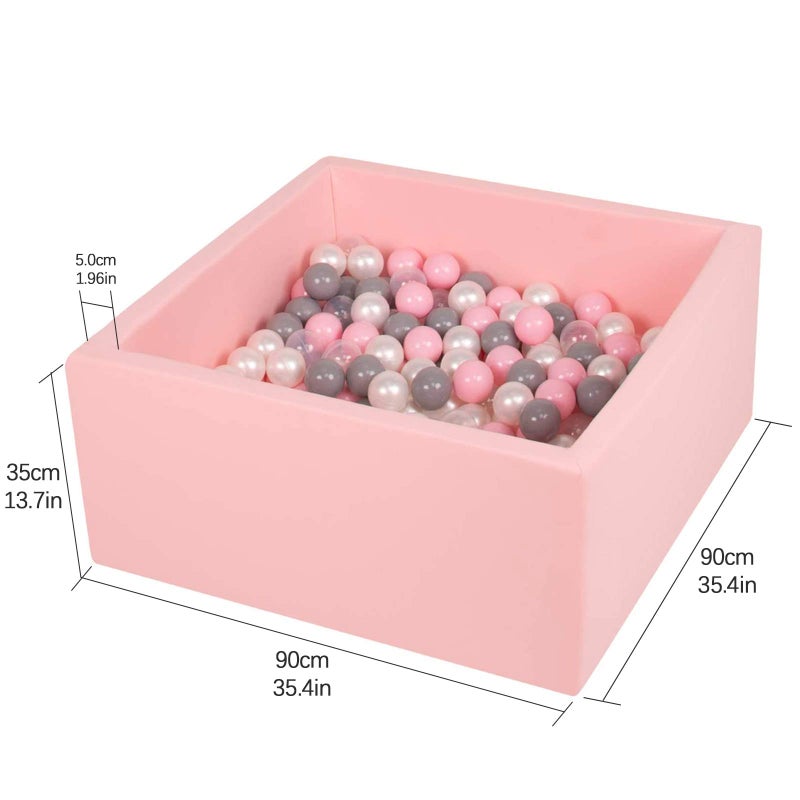 TRENDBOX Ball Pit 354x354x138in Memory Foam Pit Soft Pool Soft Equipment for Toddlers Kids Balls NOT Included  Light Pink - Image 3