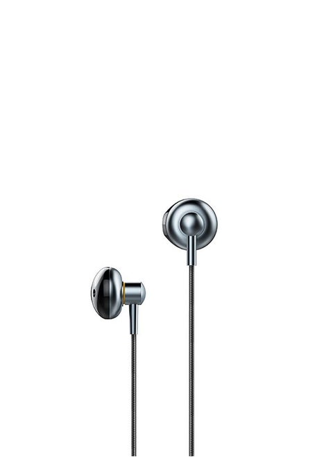 Earphones with microphone Type C wired and volume control buttons, compatible with all devices, black