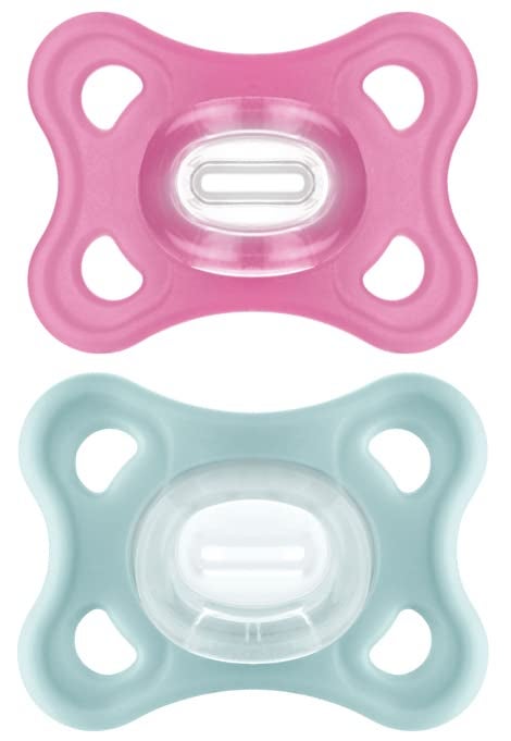 MAM Comfort Baby Pacifiers Lightweight OnePiece Full Silicone Binky for Newborns 312 Months BPAFree Easy to Clean Pacifier Best for Breastfed Babies with Sterilizer Case 2 Count Binkies