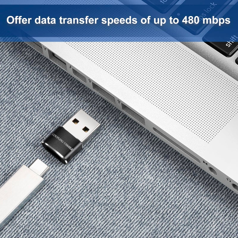 COUPLING USMILE USB to USB C Adapter 4 Packs for iPhone Fast Charging, Transfer and Type C OTG Convert. USBC to A Compatible with iPhone 17/16/15 Plus Pro Max,iPad Pro Air 7/6/5 Almost USB Devices - Image 2