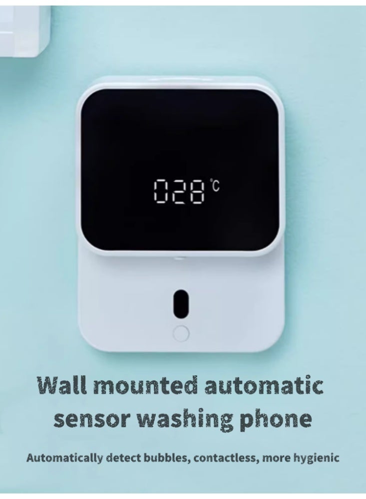 Fully Automatic Wall Mounted Intelligent Foam Soap Dispenser with Mobile Phone Charging Elegant Black - Image 2