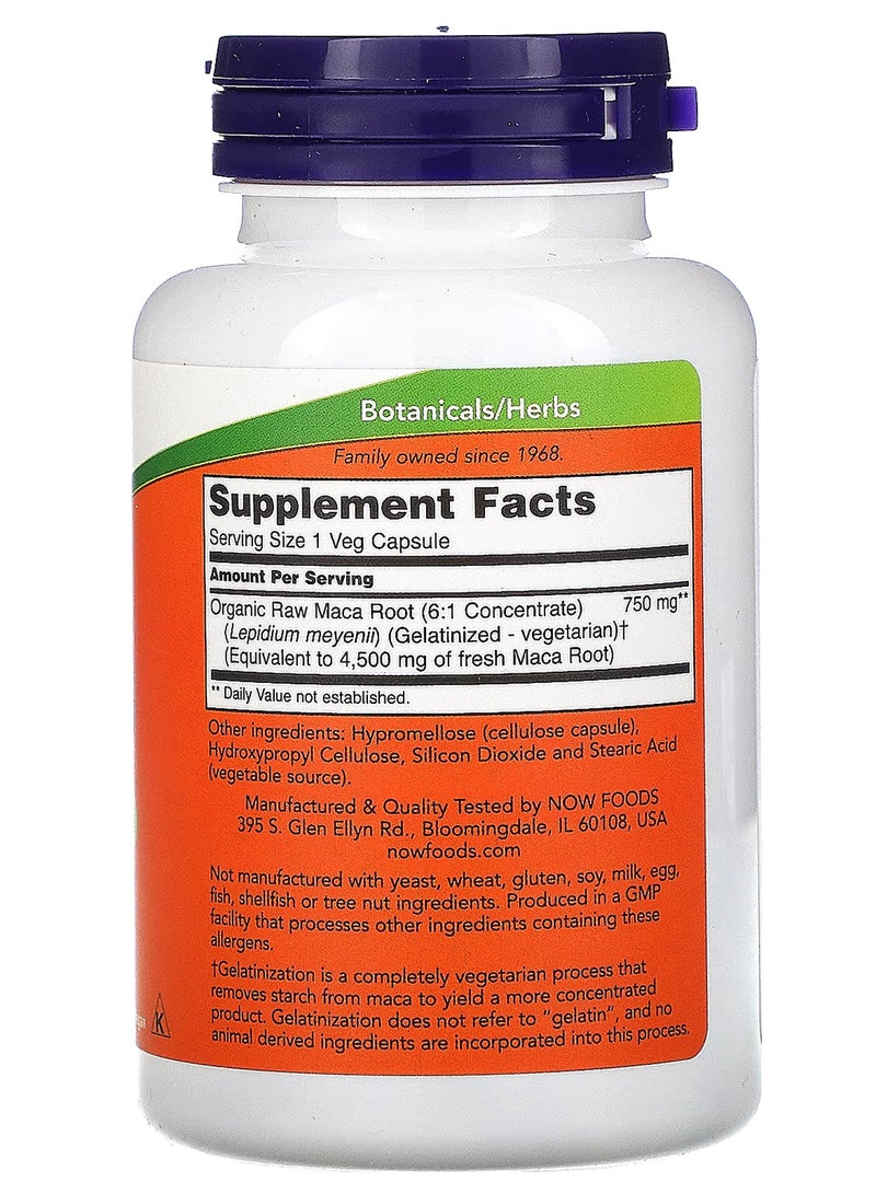 ناو فودز المكمل الغذائي الماكا الخام بتركيز 750 ملغ - 90 كبسولة نباتية - Image 2