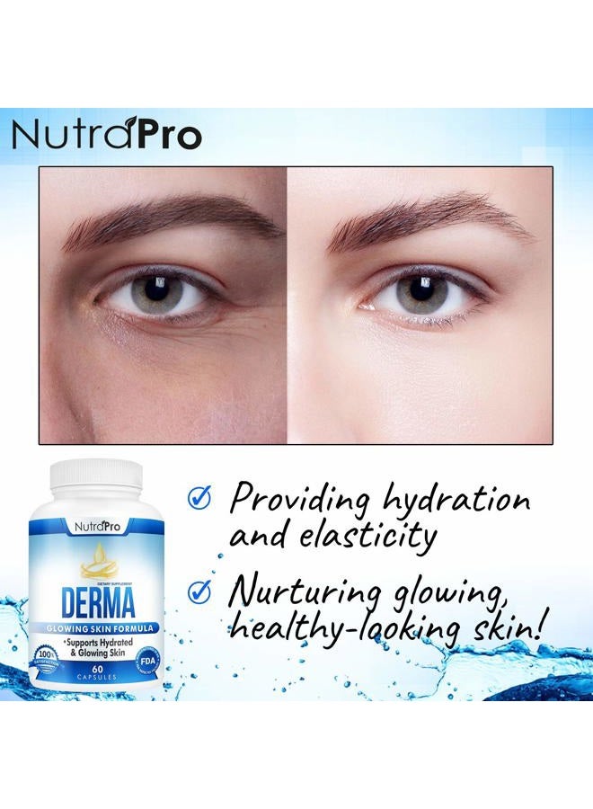 NutraPro Dermal Repair Complex for Hydrated, Glowing Skin –Anti Aging Supplement with Phytoceramides & Alpha Lipoic Acid. Fast Results Hydration Pills Enhances Smoothness & Reduces Wrinkles. 60 Liquid Capsules - Image 2