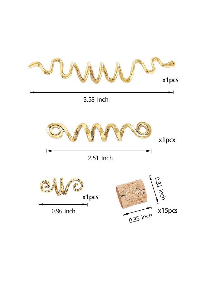 FRDTLUTHW - Rdtluthw 18Pcs Hair Accessories Loc Hair Jewelry For Women Braids Dreadlock Beads Metal Hair Clips Decoration Gold(Multiple Styles)Style4 - Image 1
