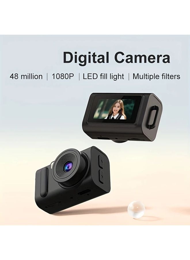 Mini Keychain Camcorder 1080P FHD 0 96 Inch LCD Screen Portable Camera Black - Image 2