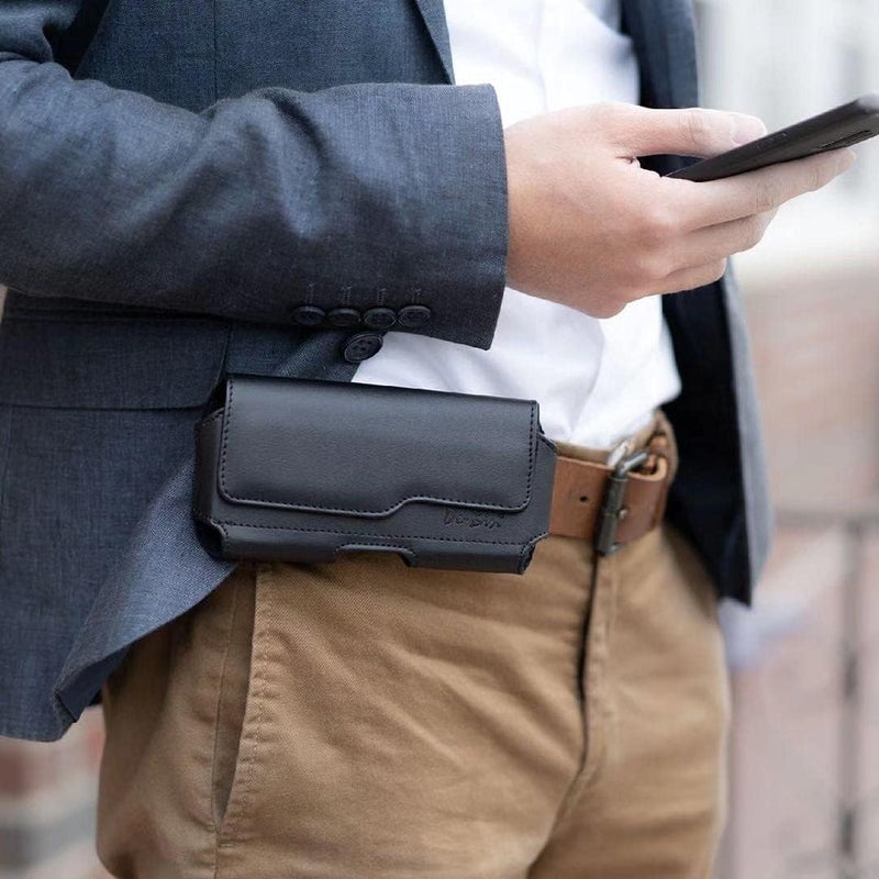 DeBin Holster for Samsung Galaxy Ultra Models s25 s24 s23 s22 s21, Note 20, A13, A32, A02s A03s, A12 A11 A71 A13 Cell Phone Belt Holder Clip Case Pouch Cover (Fits Protective Case on) Black - Image 5