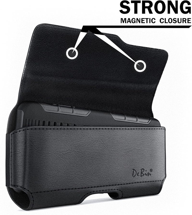 DeBin Holster for Samsung Galaxy Ultra Models s25 s24 s23 s22 s21, Note 20, A13, A32, A02s A03s, A12 A11 A71 A13 Cell Phone Belt Holder Clip Case Pouch Cover (Fits Protective Case on) Black - Image 4