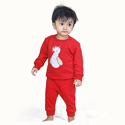 ARIEL Cotton Fleece Clothing Sets for Boys & Girls - Unisex Winter Clothing Sets Full Sleeve T-Shirt & Pant - Image 3