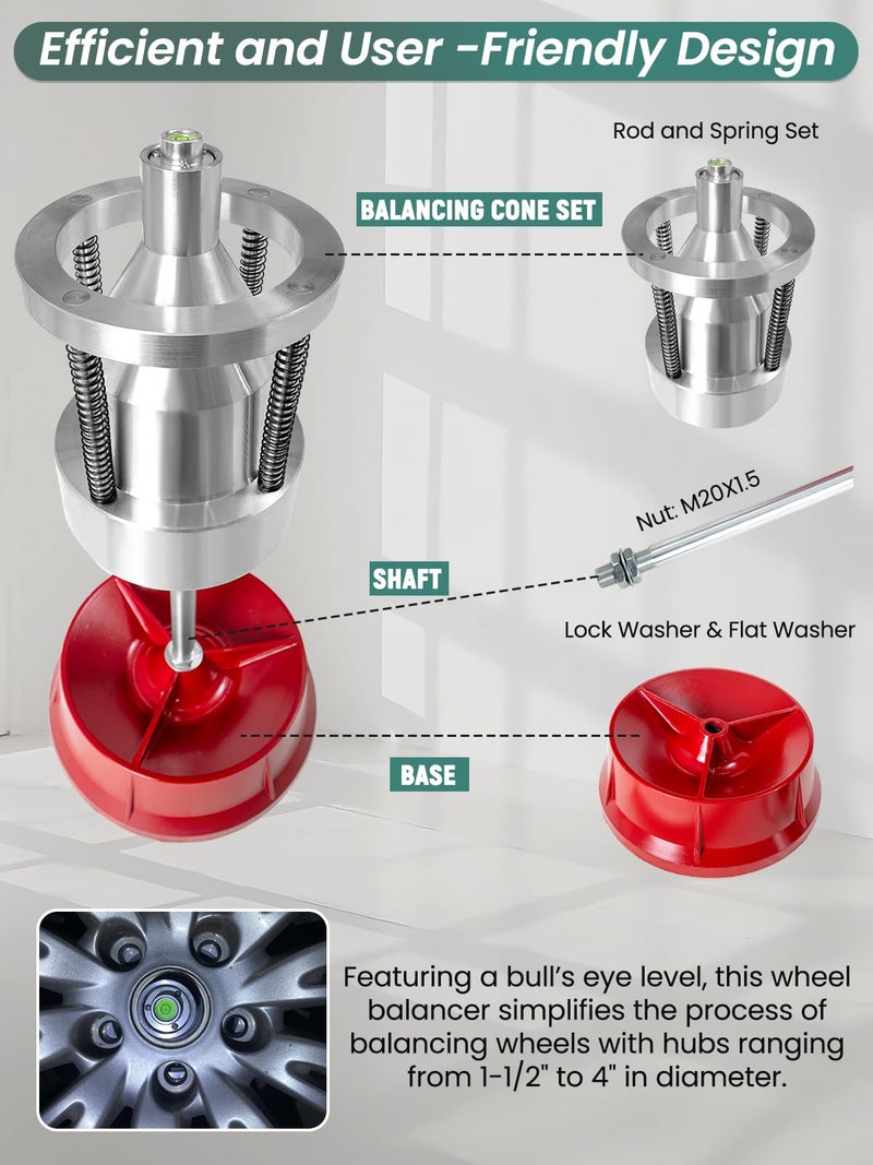 Punmew Tire Balancer Portable Bubble Wheel Balancer Tire Changer with Bubble Level for Car Light Truck Wheel Balancing - Image 5
