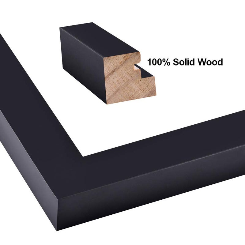 RPJC RPJC 9 x 12 Picture Frames Made of Solid Wood and High Definition Glass Display Pictures 6x8 with Mat or 9x12 Without Mat for Wall Mounting Photo Frame Black - Image 5