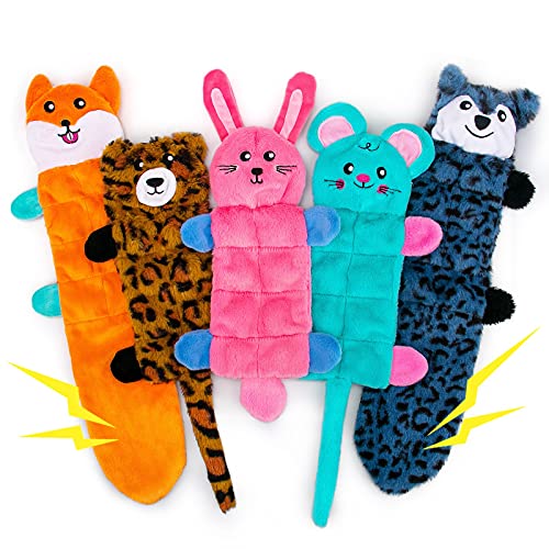 AWOOF No Stuffing Dog Toy Crinkle Squeaky Dogs Teething Chew Toys Set for Small Medium Large Breed Puppies Aggressive ChewersDurable Birthday Interactive Plaything Dogs Doggies Toys Bulk - Image 1