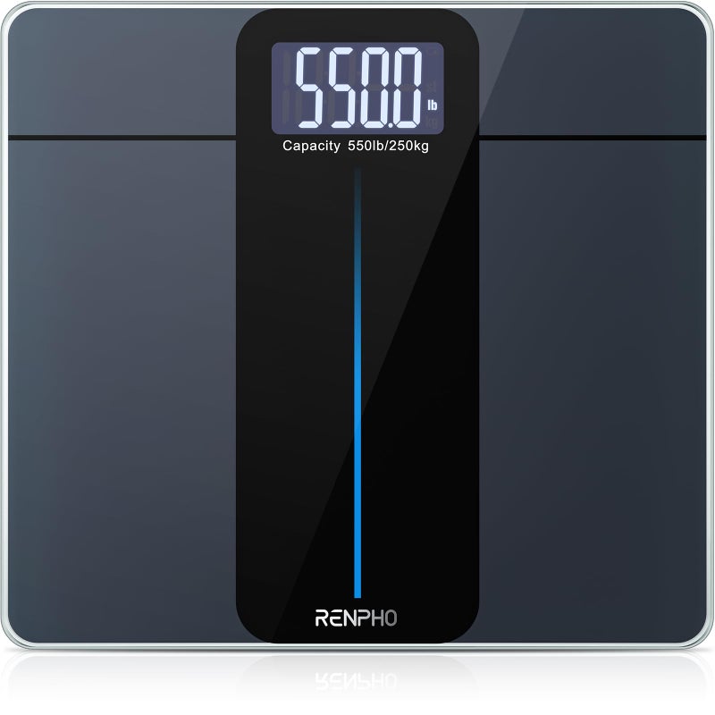 RENPHO 550lb Scale for Body Weight, Digital Bathroom Scale with Large LED Display, Body Scale with Extra-High Capacity, Weighing Machine with Big Platform, Most Accurate to 0.05lb, 13x11.8in, Core 1L - Image 1