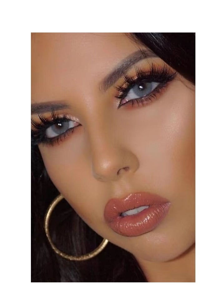 UYAAI ICE Gray Yearly Colored Contact Lenses, Unisex Cosmetic Contact Lenses, Natural Fashion Lenses, With Case  - Image 2