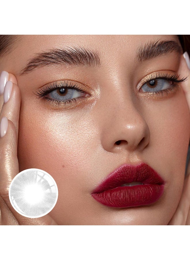 يواي عدسات لاصقة ملونة سنوية ICE Gray، عدسات لاصقة تجميلية للجنسين، عدسات طبيعية عصرية، عدسات لينة تحتوي على 42% من الماء - Image 4