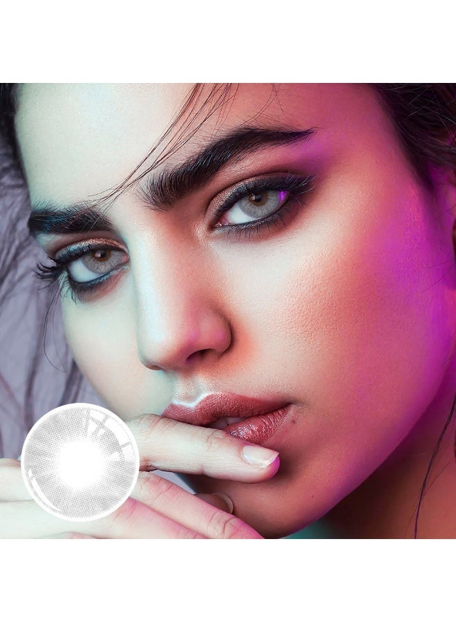 UYAAI ICE Gray Yearly Colored Contact Lenses, Unisex Cosmetic Contact Lenses, Natural Fashion Lenses, 42% Water Soft Lenses - Image 4