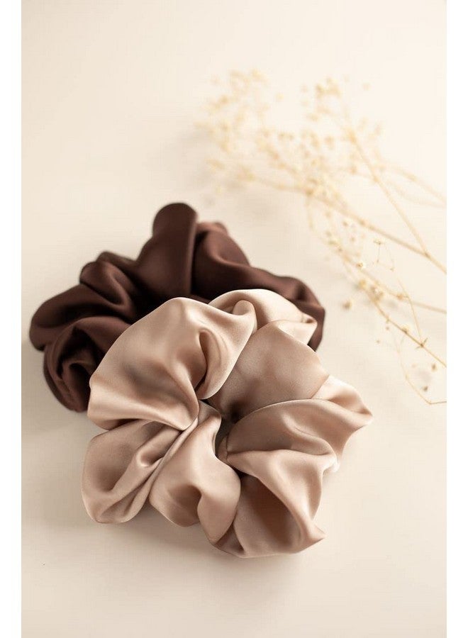 Atrube's Scrunchy Combo of 3 XL Scrunchies| 3 Pcs Extra Large Scrunchies Scrunchy Hair Ties - Silk Satin Scrunchies for Hair - Scrunchies for Thick Hair Silk hair ties Women girls lady children - Image 2