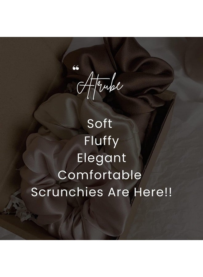 Atrube's Scrunchy Combo of 3 XL Scrunchies| 3 Pcs Extra Large Scrunchies Scrunchy Hair Ties - Silk Satin Scrunchies for Hair - Scrunchies for Thick Hair Silk hair ties Women girls lady children - Image 4