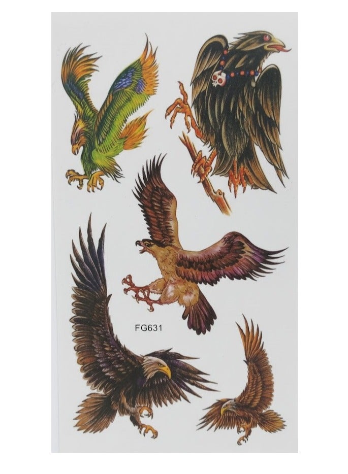 تاتو مؤقت بتصميم النسر والصقر بتصميم جاذب للنظر - Image 1