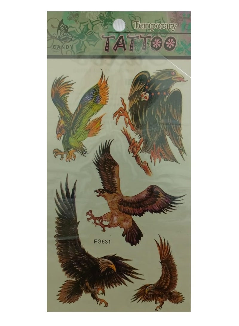 تاتو مؤقت بتصميم النسر والصقر بتصميم جاذب للنظر - Image 2