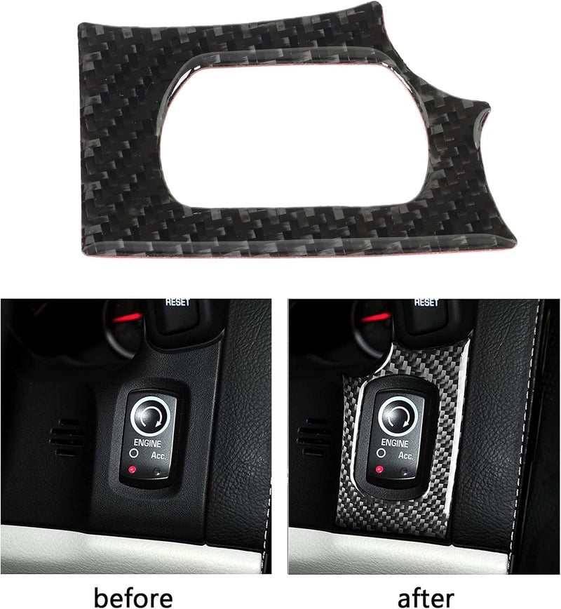 Car Engine Start Stop Button Sticker, Carbon Fiber Decal Interior Trim Cover for Corvettes C6 2005 2007, Ignition Switch Sticker Frame Decal Replacement - Image 5