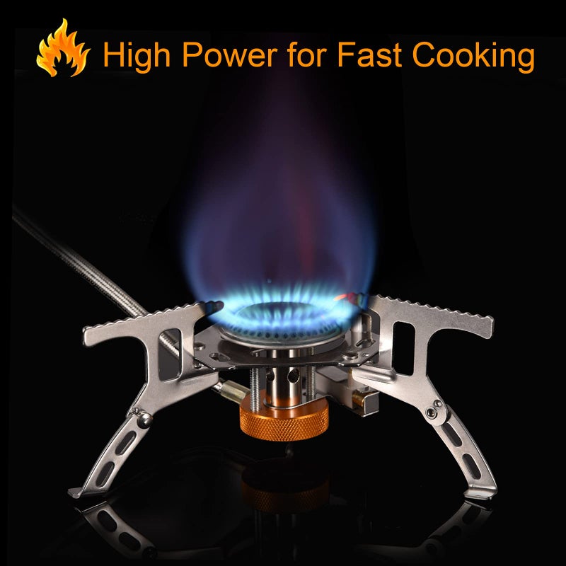 Sagafly Portable Camping Gas Stove with 1LB Propane Tank Adapter, Foldable Camp Stove Backpacking Stove with Piezo Ignition for Outdoor Hiking Cooking Burner - Image 2