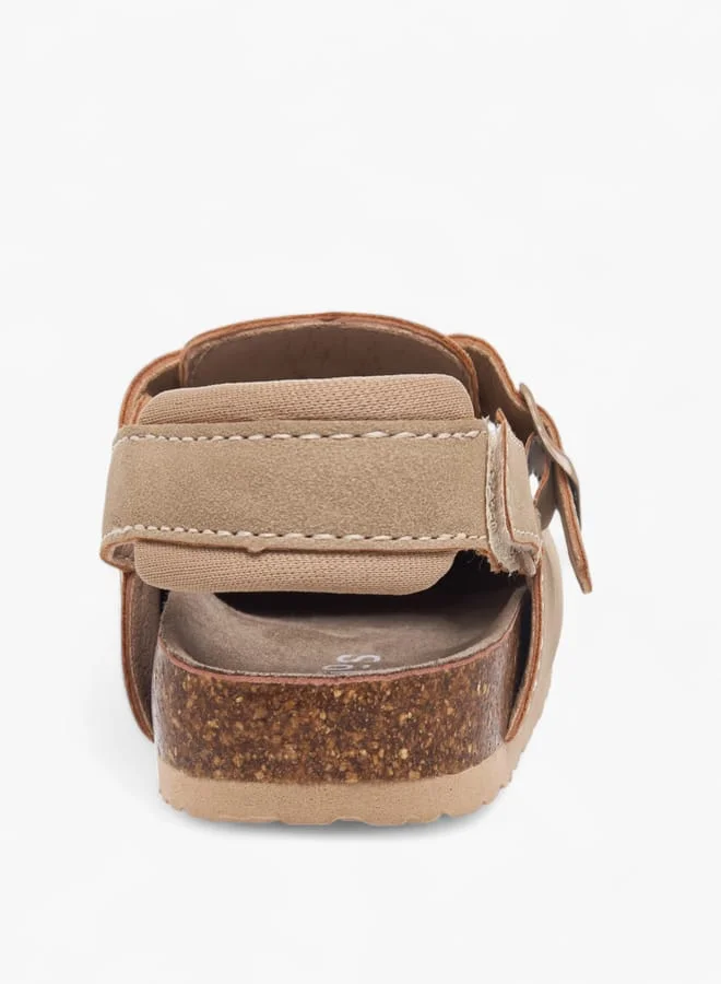 جونيورز Boys Solid Sandals With Hook And Loop Closure