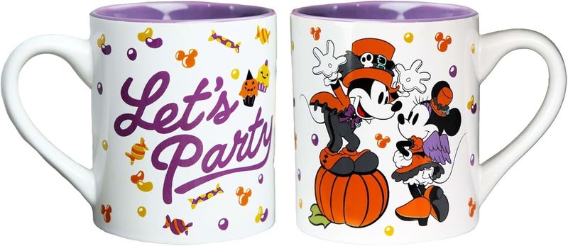 Silver Buffalo Disney Mickey and Minnie Halloween Lets Party Ceramic Mug 14Ounce 1 Count Pack of 1 Multicolored - Image 1