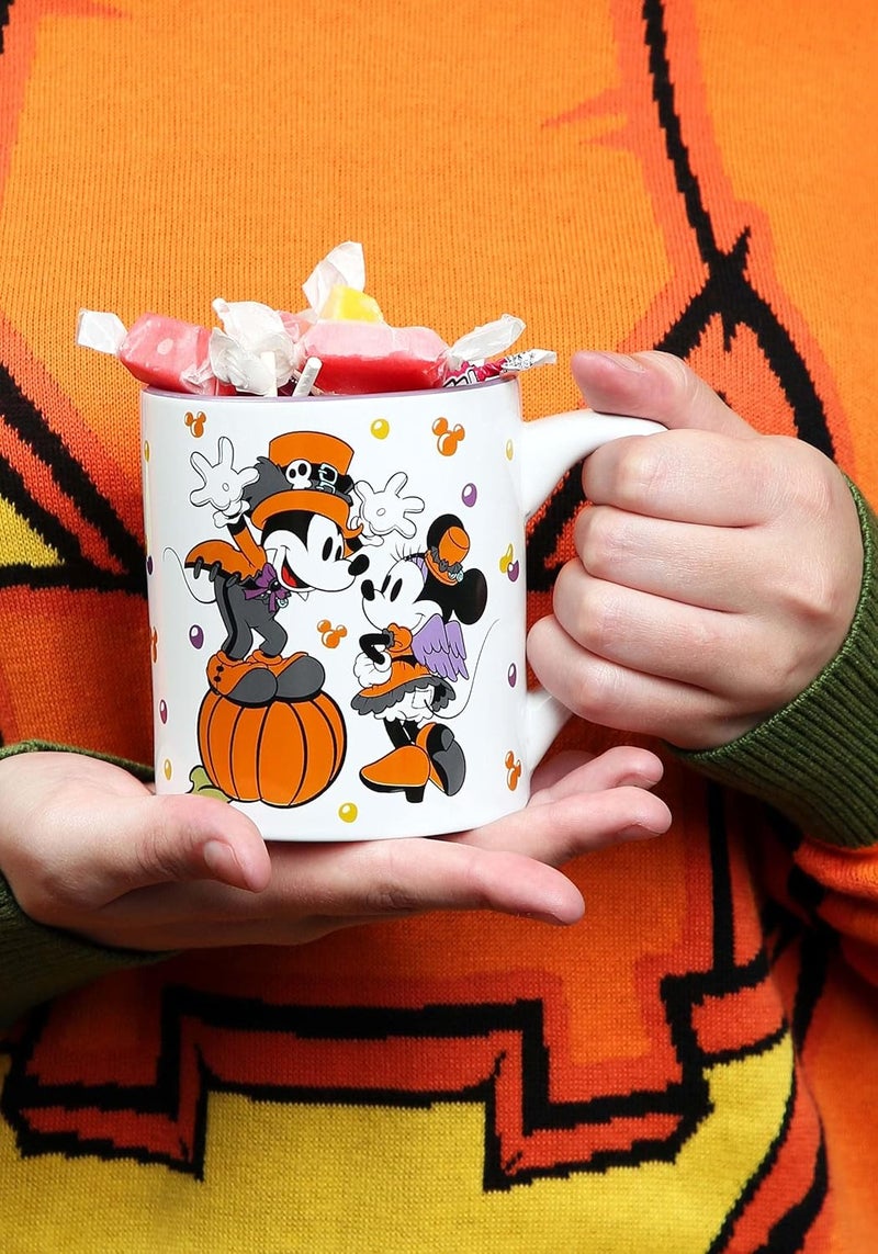 Silver Buffalo Disney Mickey and Minnie Halloween Lets Party Ceramic Mug 14Ounce 1 Count Pack of 1 Multicolored - Image 4
