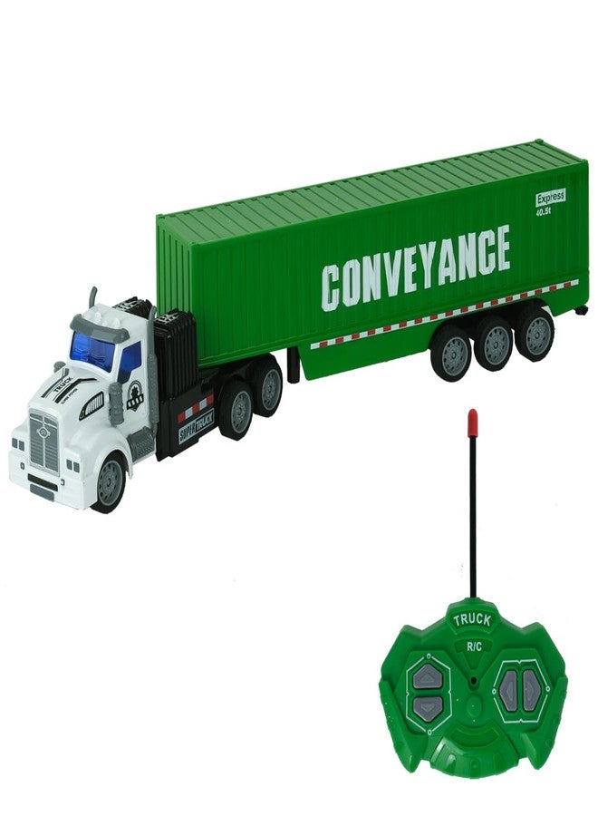CALEST Remote Control Semi Truck with Trailer, 14" 1:48 Trailer Truck Toy, Equipped with 2 Rechargeable Batteries, Gifts Ideas for Boys Age 3-8 Year Old - Image 1