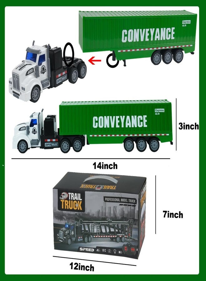 CALEST Remote Control Semi Truck with Trailer, 14" 1:48 Trailer Truck Toy, Equipped with 2 Rechargeable Batteries, Gifts Ideas for Boys Age 3-8 Year Old - Image 3