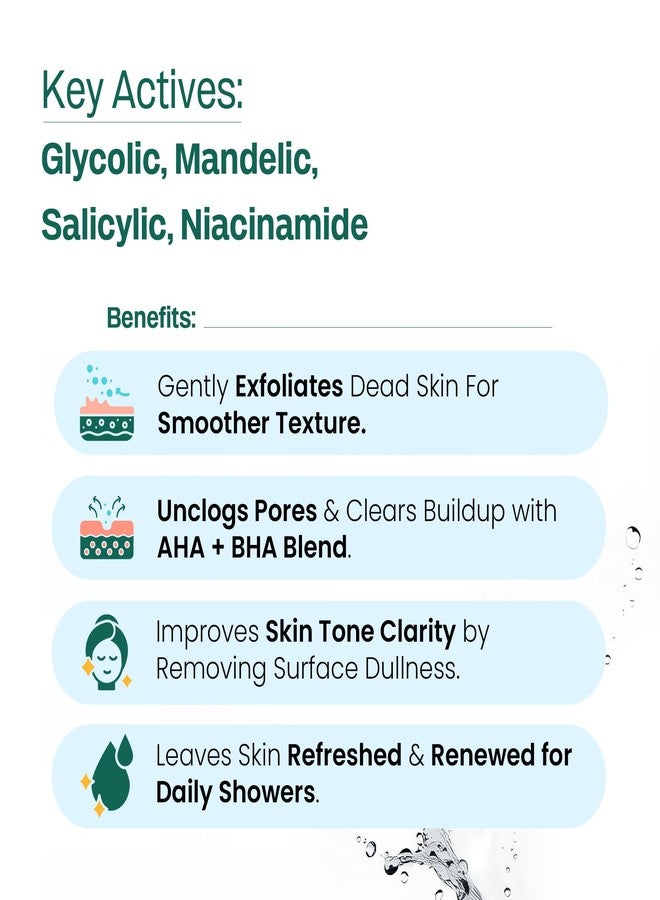 WILD OAK WildOak AHA BHA Exfoliating Body Wash | 750ml Value Pack | Salicylic, Mandelic, Glycolic Acid & Probiotics | Shower Gel | Body Acne, Strawberry Skin, Ingrown Hair & Uneven Texture | Non-Drying Formula - Image 4