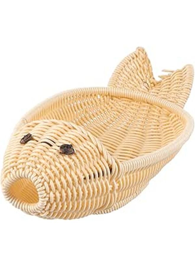 Fish Shape Storage Basket Simulated Rattan Fruit And Snack Organizer - Image 1
