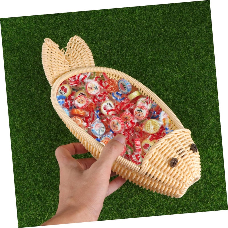 Fish Shape Storage Basket Simulated Rattan Fruit And Snack Organizer - Image 4