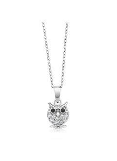 GEM STONE KING 925 Sterling Silver Owl Pendant Earrings Set For Women With 18 Inch Chain  - Image 2