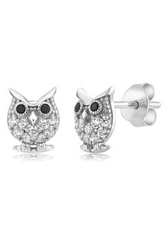 GEM STONE KING 925 Sterling Silver Owl Pendant Earrings Set For Women With 18 Inch Chain  - Image 4