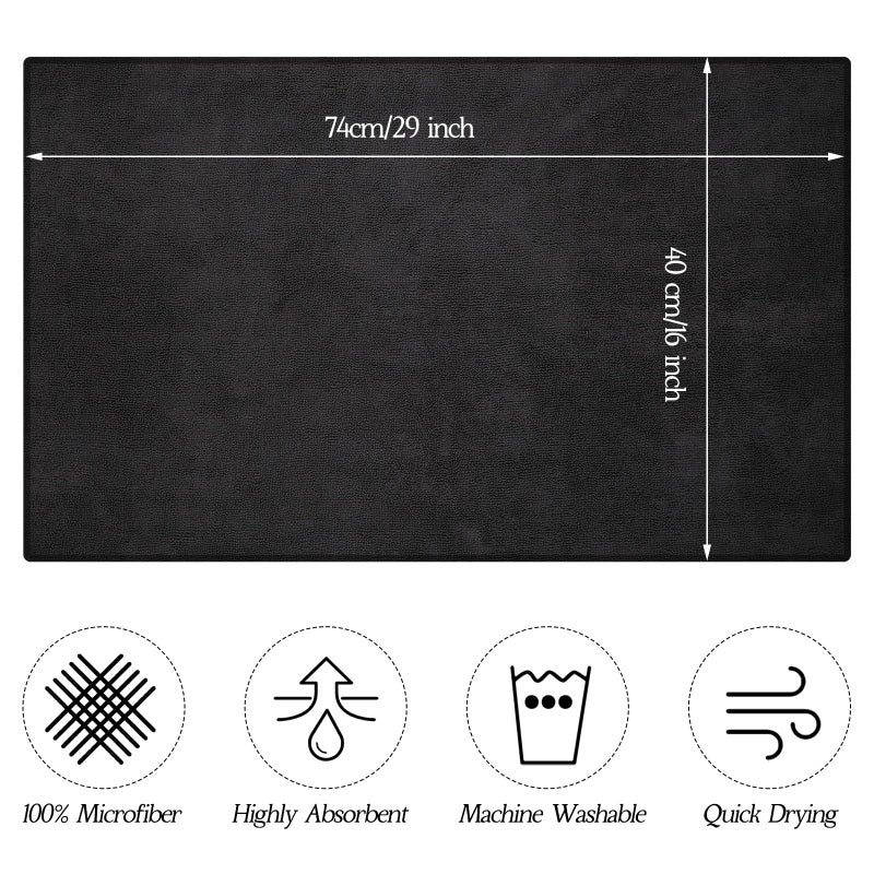 Shimeyao 24 Pack Bleach Proof Towels Microfiber Absorbent Resistant Hair Hand Towels Bulk Quick Dry for Barber Gym Bath Spa Shaving (Black,16 x 29 Inch) - Image 2