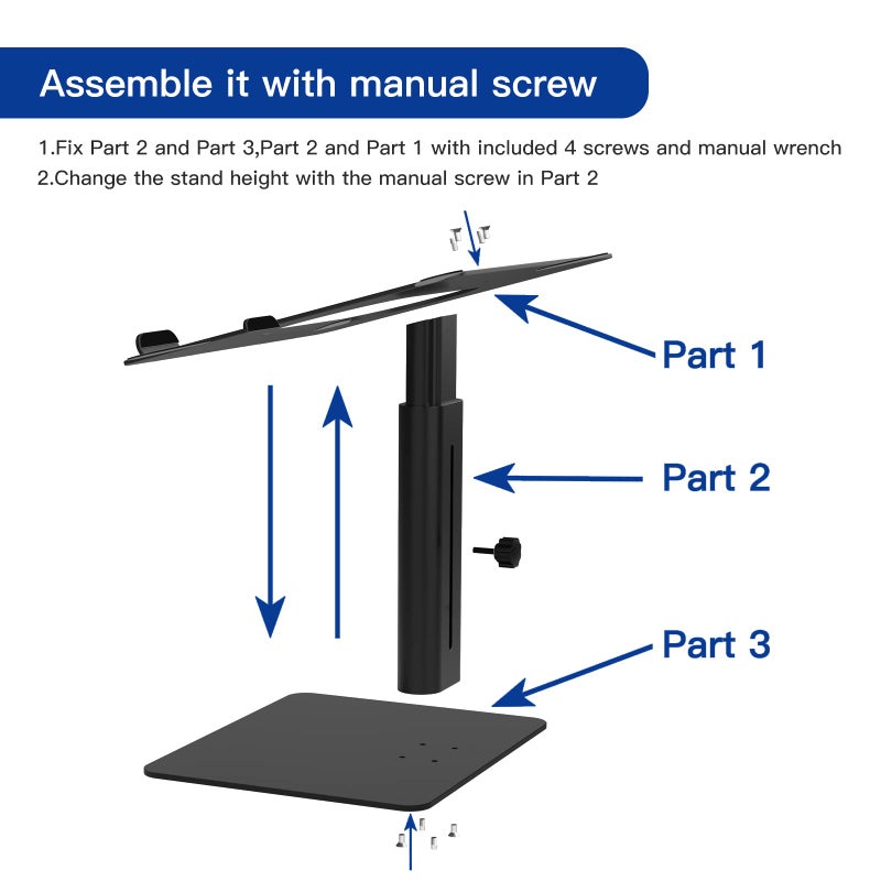 BESIGN LSX6 Computer Holder Stand, Ergonomic Adjustable Notebook Riser for Standing Work, Compatible with Air, Pro, Dell, HP, Lenovo More 10-14" Laptops, Black - Image 5