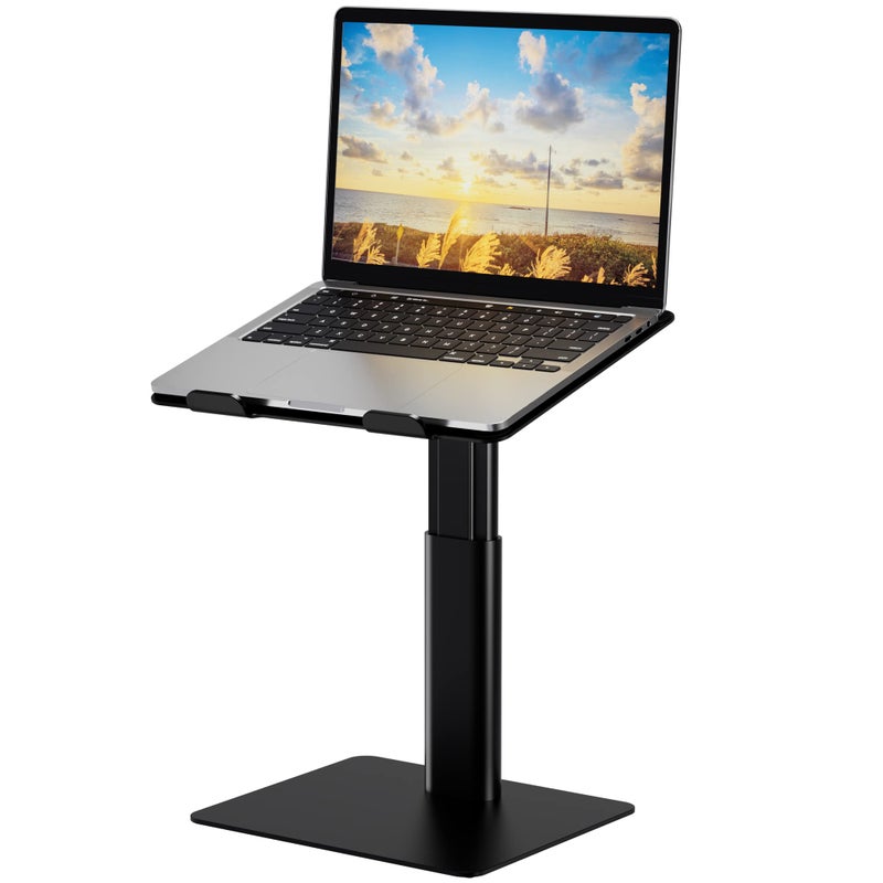 BESIGN LSX6 Computer Holder Stand, Ergonomic Adjustable Notebook Riser for Standing Work, Compatible with Air, Pro, Dell, HP, Lenovo More 10-14" Laptops, Black - Image 1
