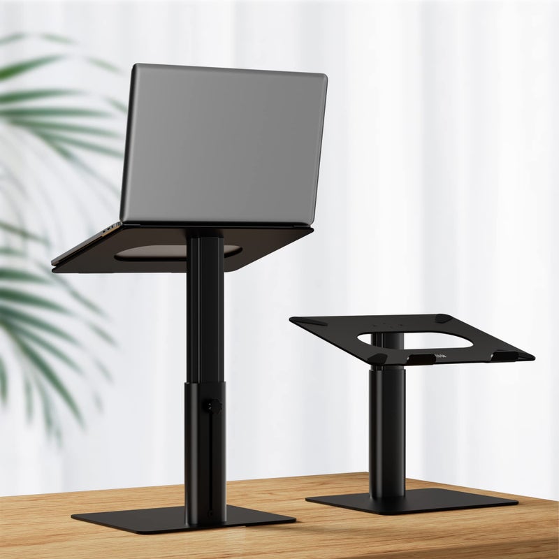 BESIGN LSX6 Computer Holder Stand, Ergonomic Adjustable Notebook Riser for Standing Work, Compatible with Air, Pro, Dell, HP, Lenovo More 10-14" Laptops, Black - Image 2