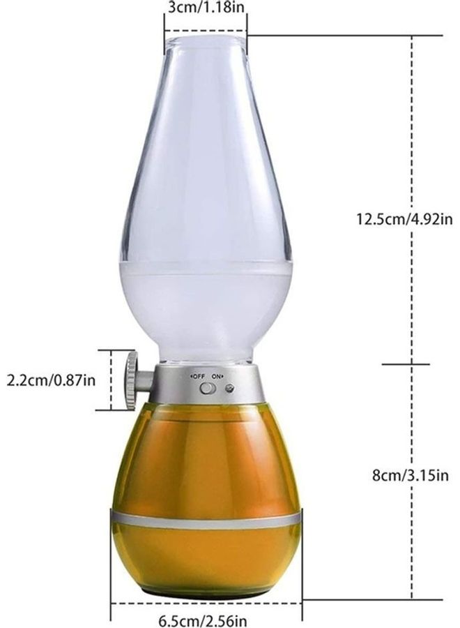 Loquat LED Retro Night Lamp With Blow Control Clear/Gold 12.5x6.5x3cm - Image 2