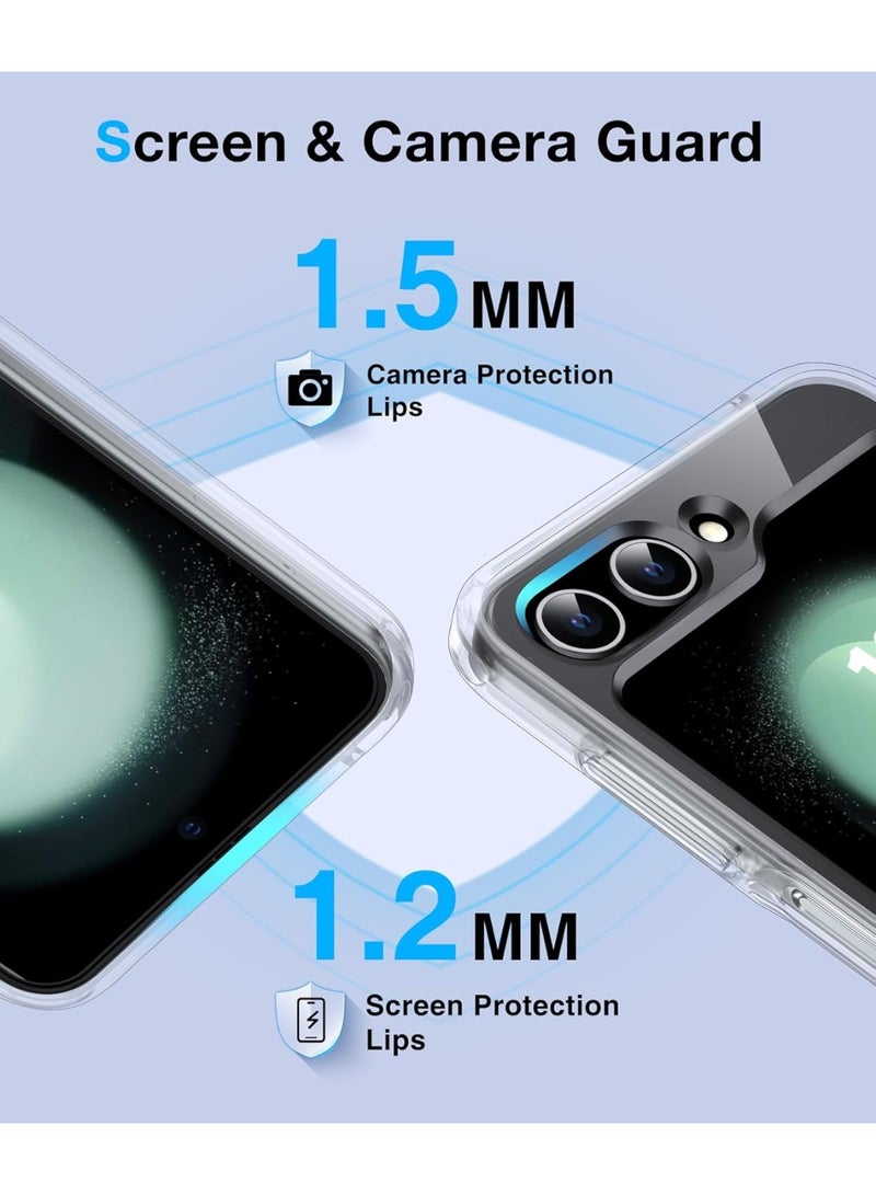 جراب لموبايل سامسونج جالاكسي Z Flip 5 ماج سيف شفاف يدعم الشحن اللاسلكي المغناطيسي، حماية ضد الصدمات، مقاوم للخدش لموبايل سامسونج جالاكسي Z Flip 5 - شفاف - Image 5