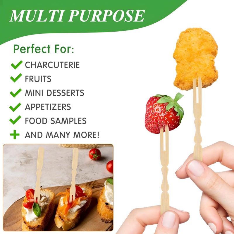 Bamboo Skewers - 100 Natural Wood Single-Use Skewers Perfect for Serving Fruits, Desserts, and Snacks at Parties, Picnics, and Easy Cleanup (1pc) - Image 4