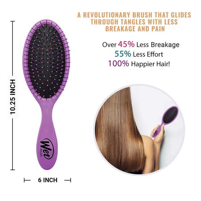 Wet Brush Detangling Hair Brush - Purple - 2 Pack Detangler - Comb for Women, Men & Kids - Wet or Dry â€“ Removes Knots and Tangles, Best for Natural, Straight, Thick & Curly Hair â€“ Pain Free - Image 4