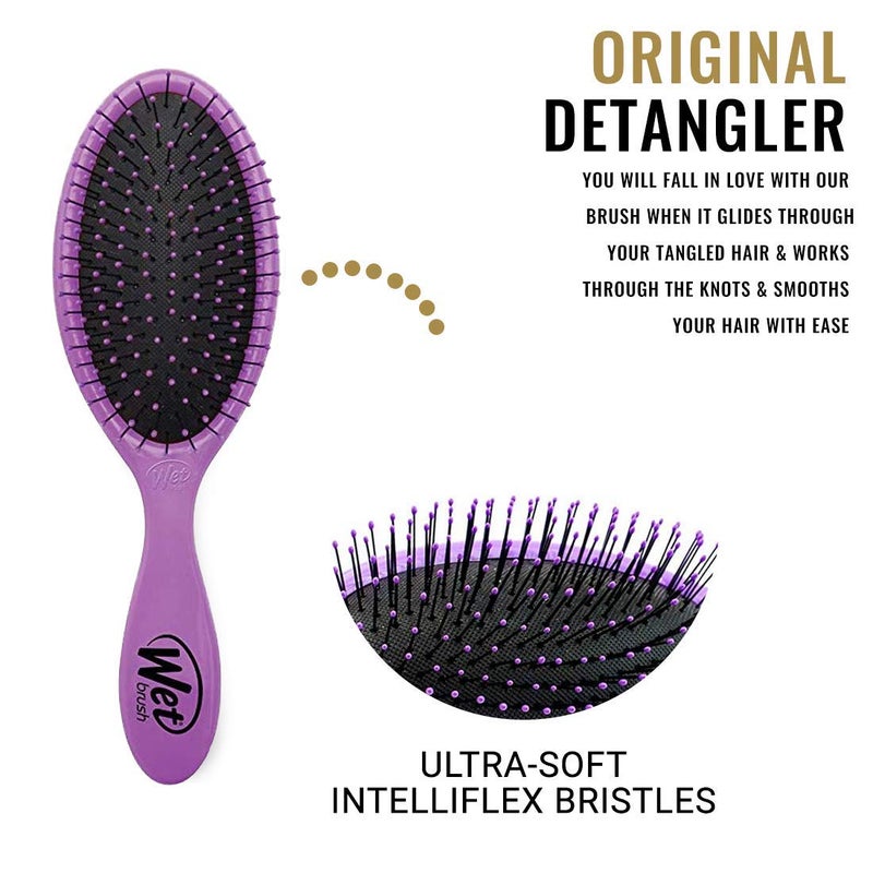 Wet Brush Detangling Hair Brush - Purple - 2 Pack Detangler - Comb for Women, Men & Kids - Wet or Dry â€“ Removes Knots and Tangles, Best for Natural, Straight, Thick & Curly Hair â€“ Pain Free - Image 2